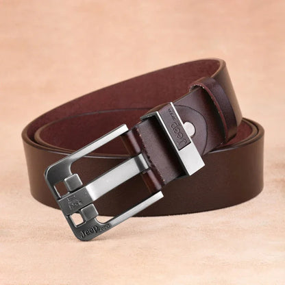 Genuine Leather Men's Belt - Metal Buckle
