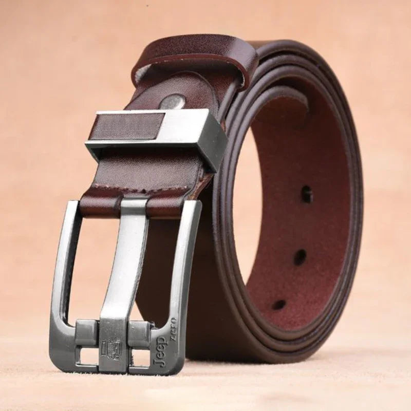 Genuine Leather Men's Belt - Metal Buckle