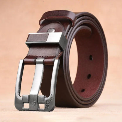 Genuine Leather Men's Belt - Metal Buckle