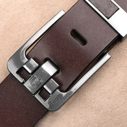 Genuine Leather Men's Belt - Metal Buckle