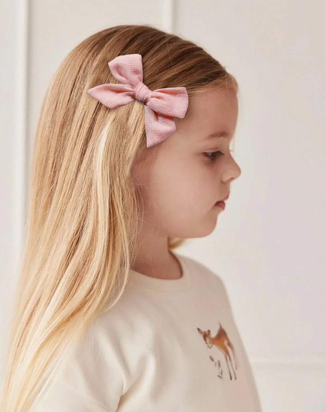 Girls Cotton Hair Bows Clips Set
