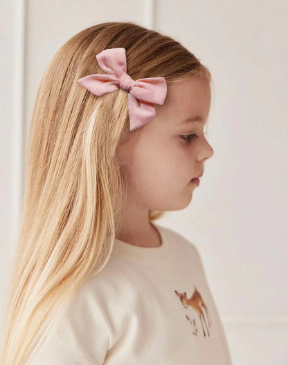 Girls Cotton Hair Bows Clips Set