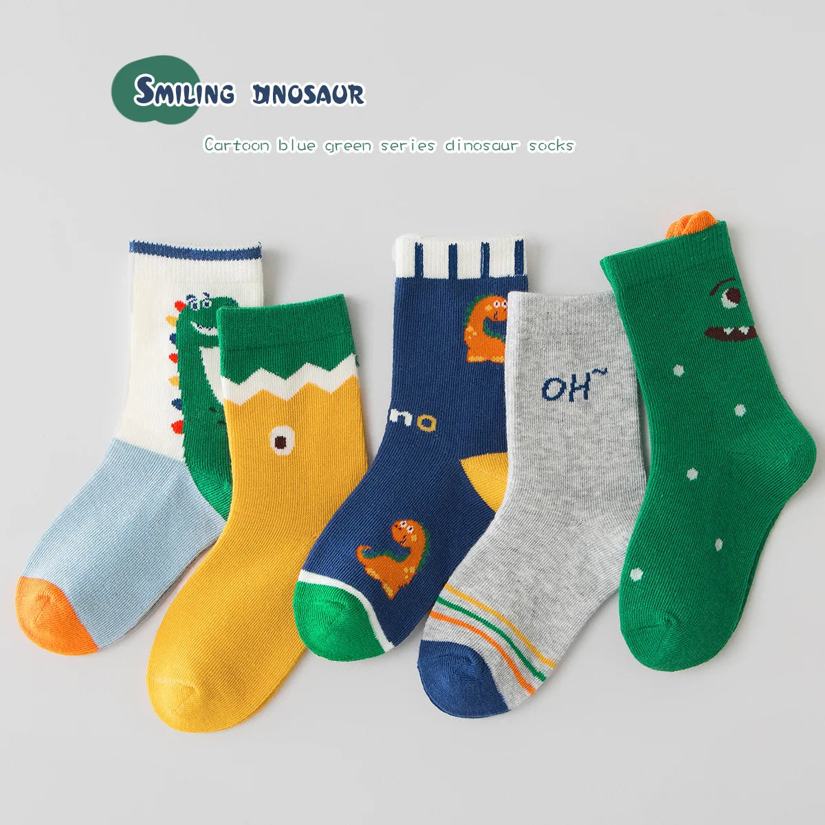 Girls Mid-Calf Cotton Socks 5-Pack