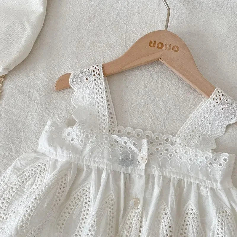 Girls Outfit Sets Infant Pure White Suspender+Skirt Baby Casual Suit