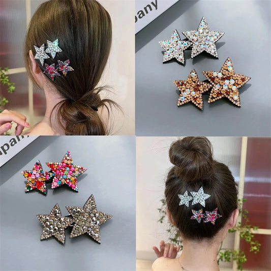 Girls Princess Pentagram Hair Clips Headwear