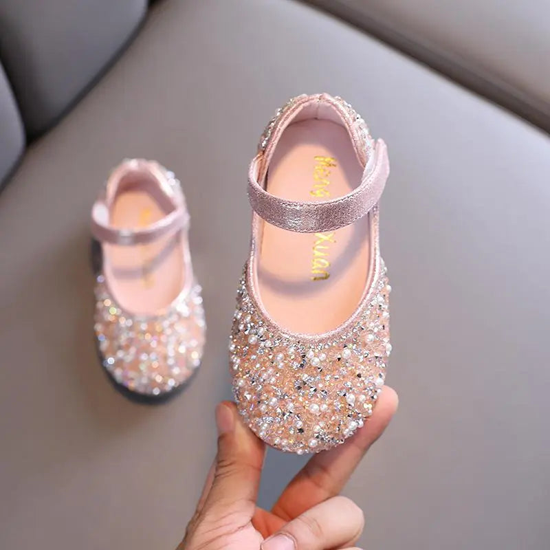 Autumn Girls Rhinestone Leather Shoes