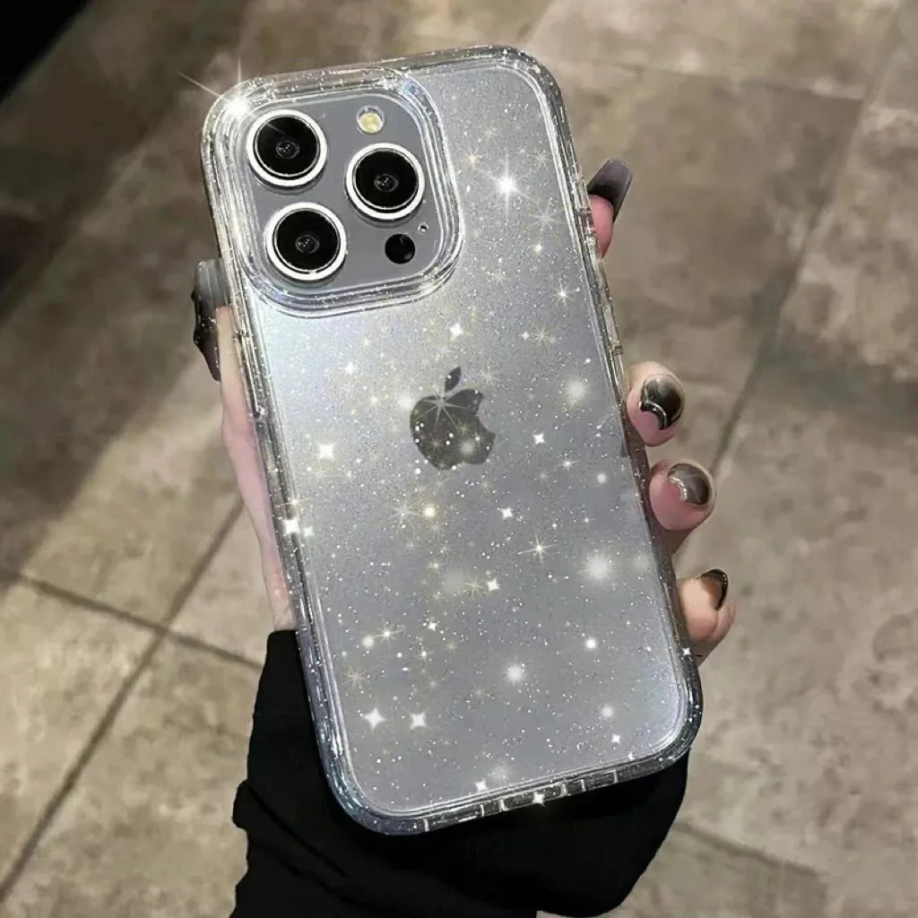 Glitter Shockproof Transparent iPhone Case