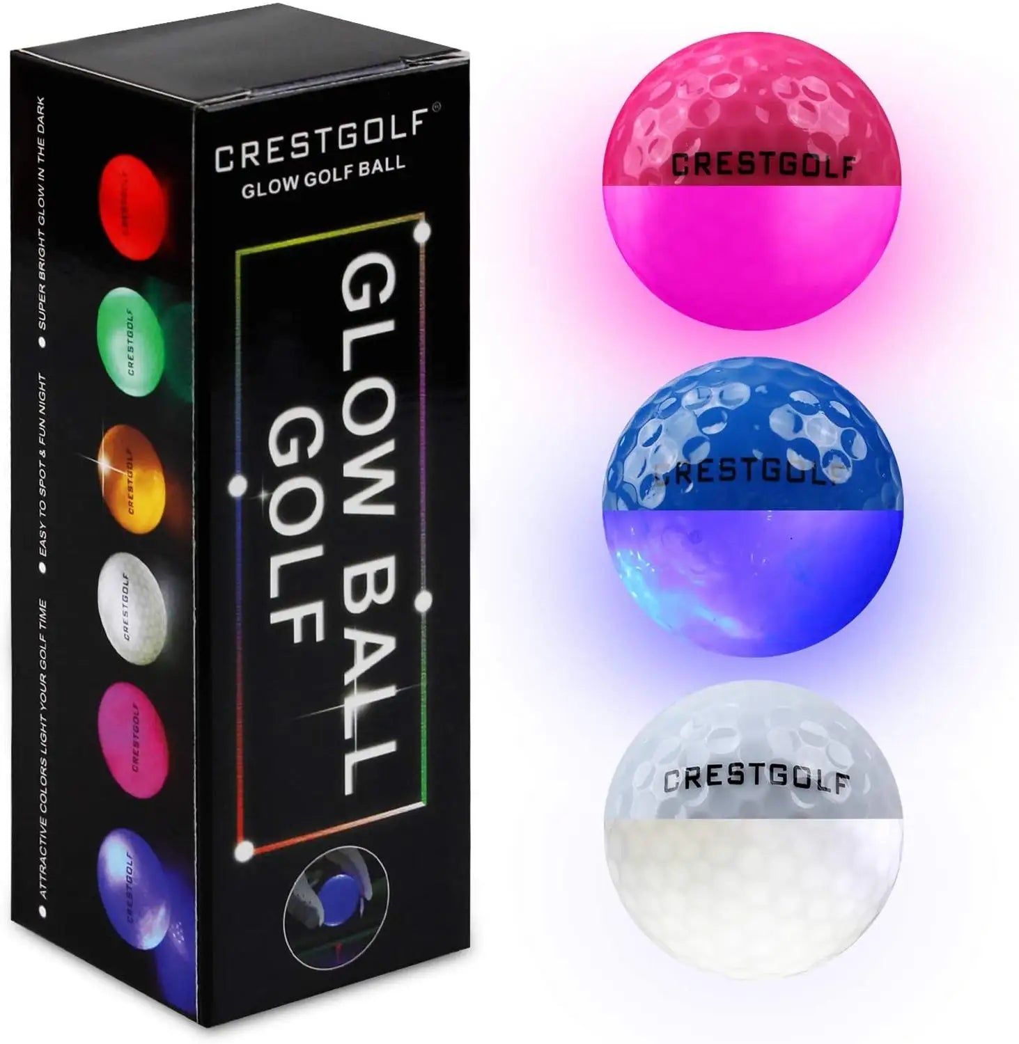 Crestgolf LED Glow Balls- Perfect Night Golf Gift
