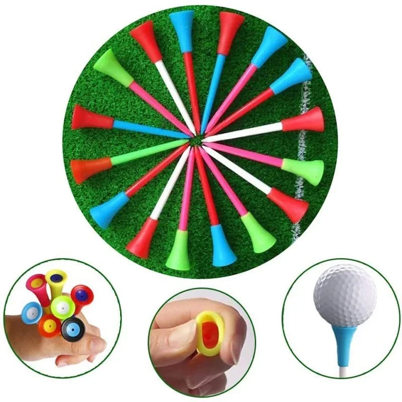 50-Pc Multi-Color Rubber Golf Tees
