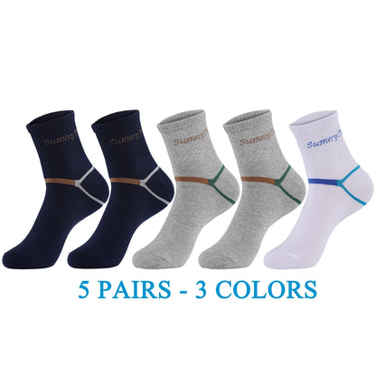 5 Paar Herren-Sportsocken aus Baumwolle – Lange Sportsocken zum Laufen und Wandern