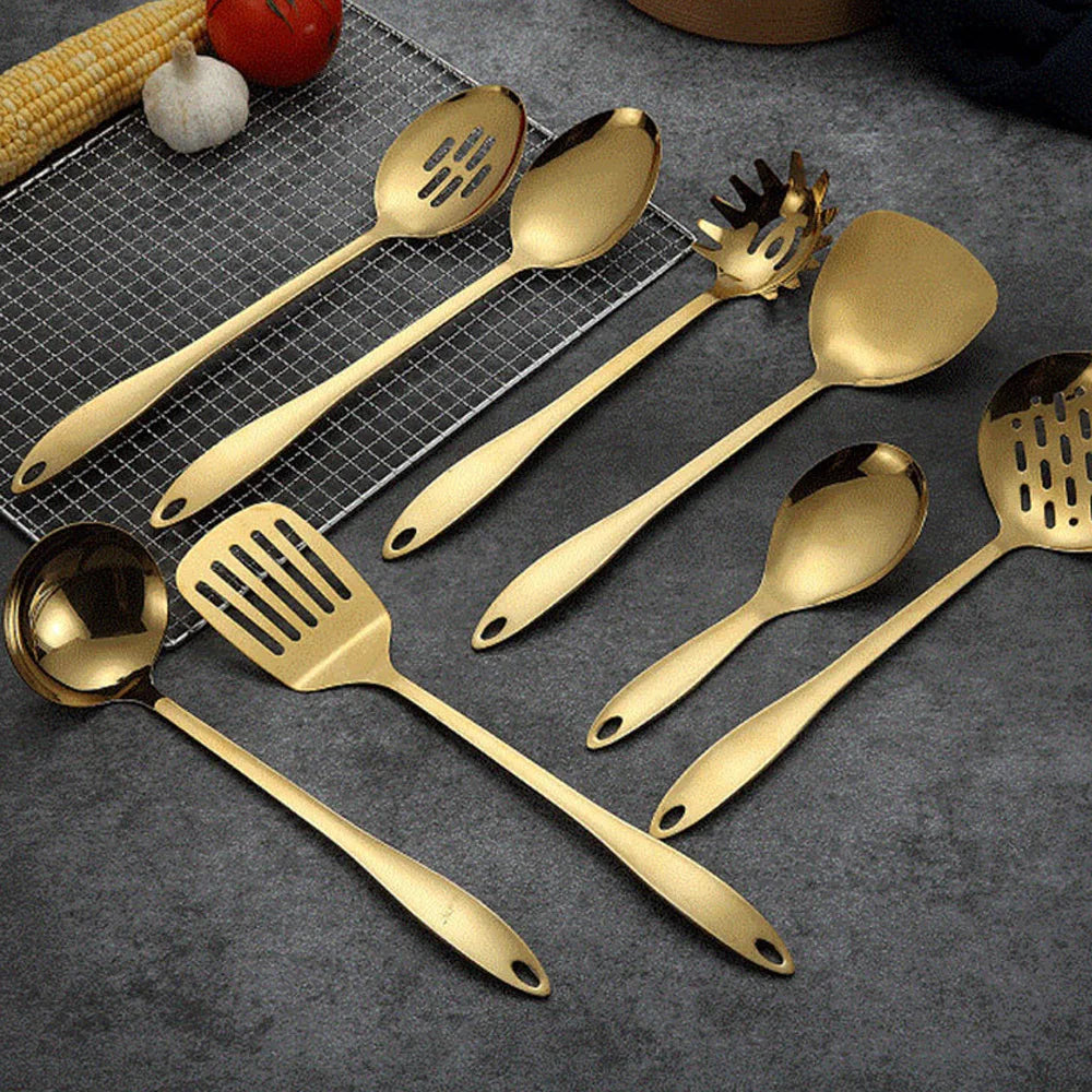 Gold Stainless Steel Kitchen Cooking Tools Set