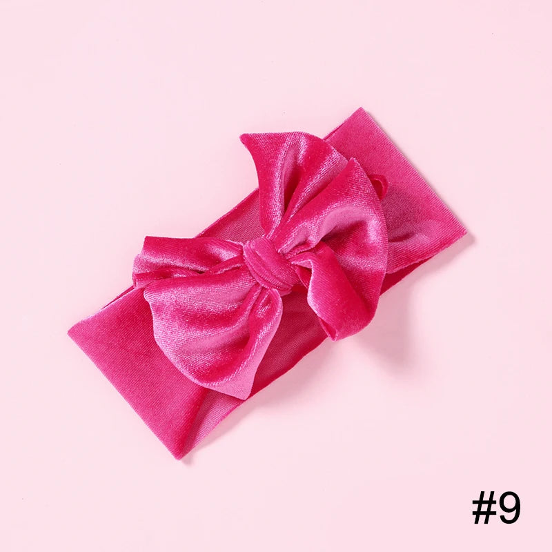 Baby Girls Velvet Headband Big Bow Hair Band Soft Ribbon
