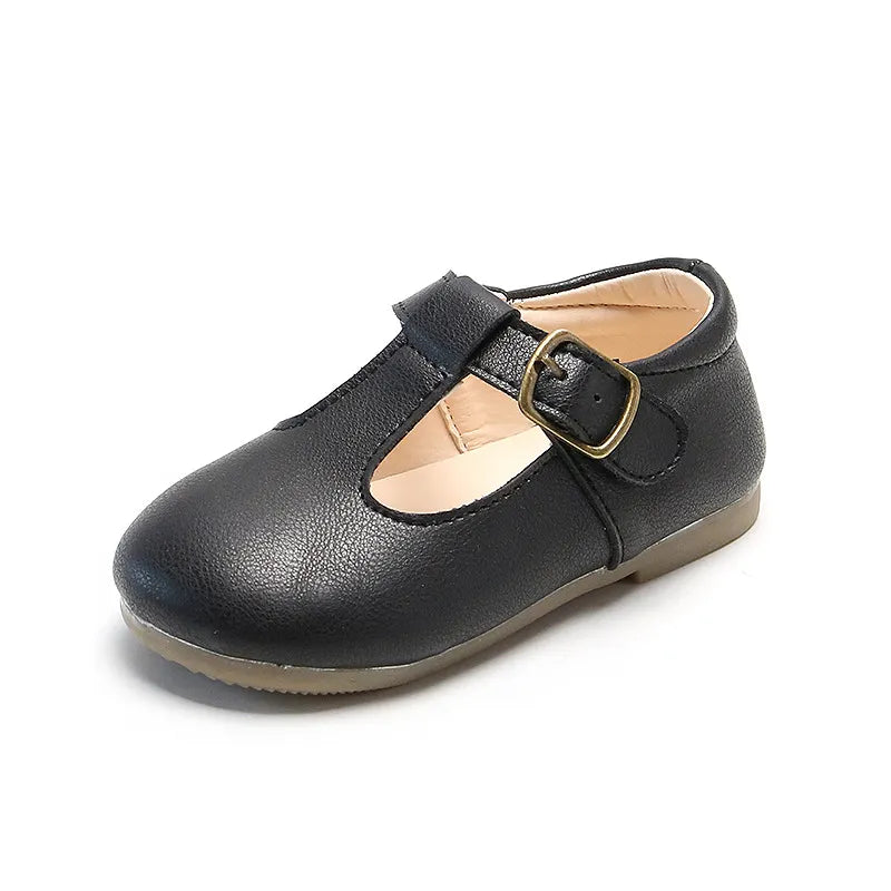 Spring Autumn T Strap Leather Shoes