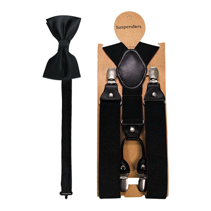 Men's Real Leather 6 Button Brace Suspenders