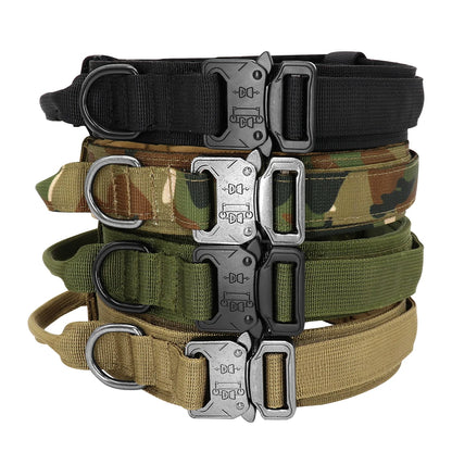Military Dog Tactical Collar - Pet Training Collars With Handle