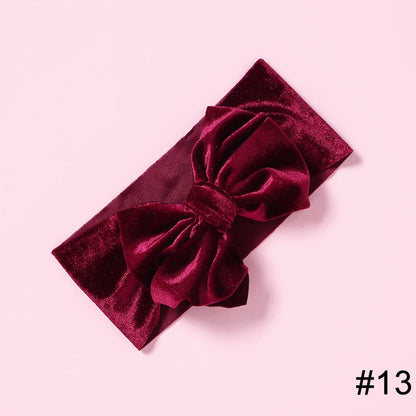 Baby Girls Velvet Headband Big Bow Hair Band Soft Ribbon