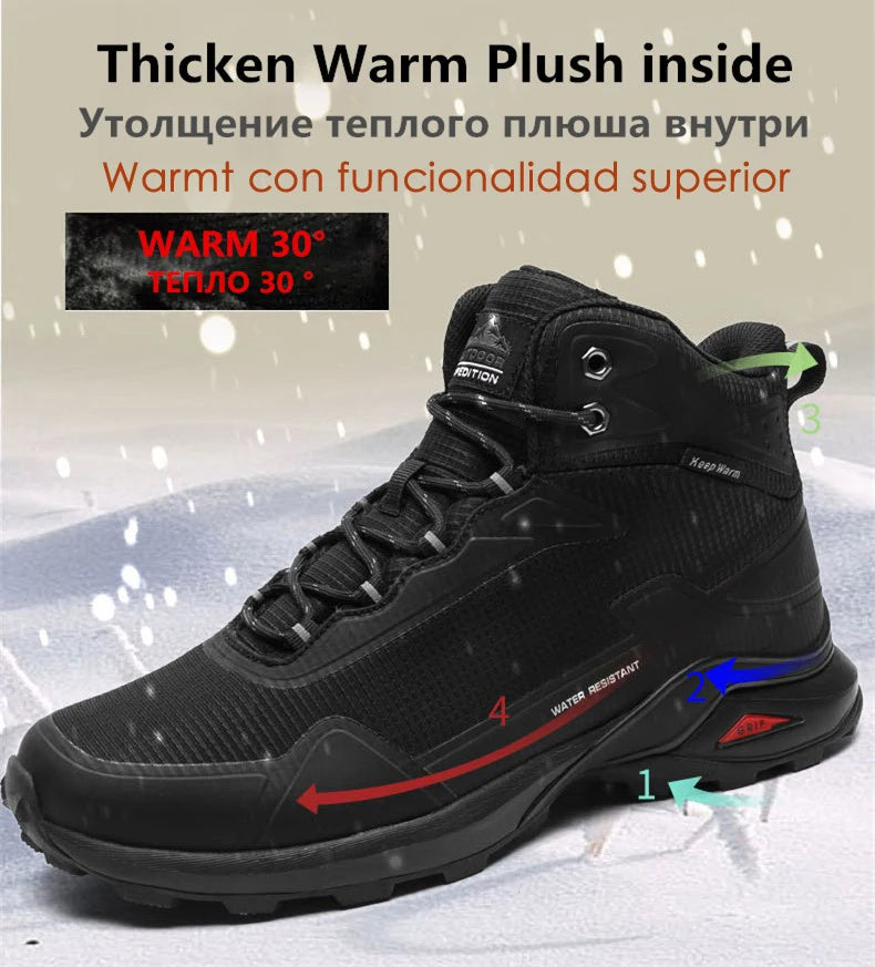 Chaussures de golf imperméables d’hiver en peluche pour hommes