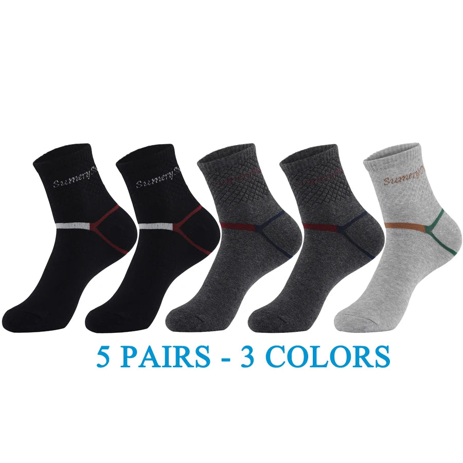 5 Paar Herren-Sportsocken aus Baumwolle – Lange Sportsocken zum Laufen und Wandern