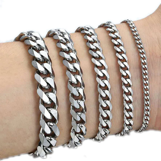 Retro Punk Metal Chain Bracelet Set For Women