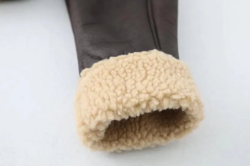 Vestes courtes en fausse fourrure d'agneau épaisse et chaude pour femmes