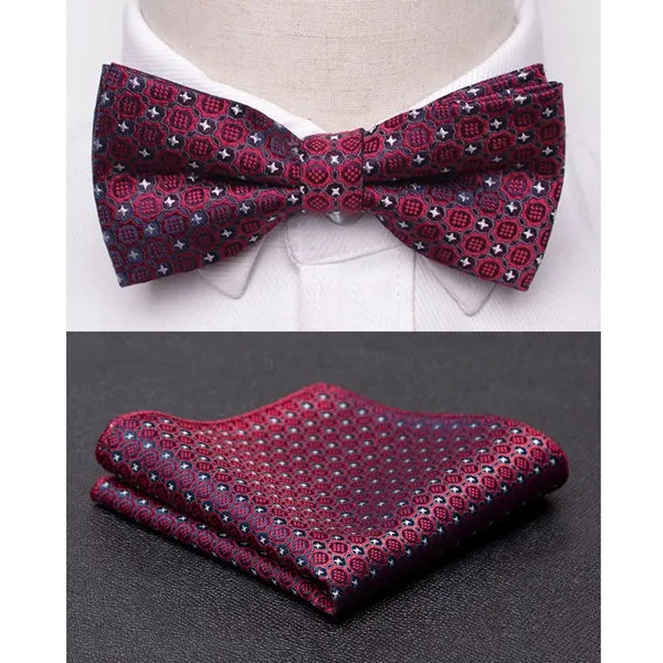 Men's Jacquard Butterfly Bowtie & Cravat Necktie