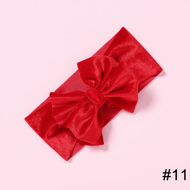 Baby Girls Velvet Headband Big Bow Hair Band Soft Ribbon