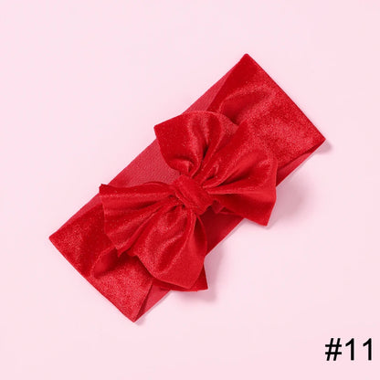 Baby Girls Velvet Headband Big Bow Hair Band Soft Ribbon