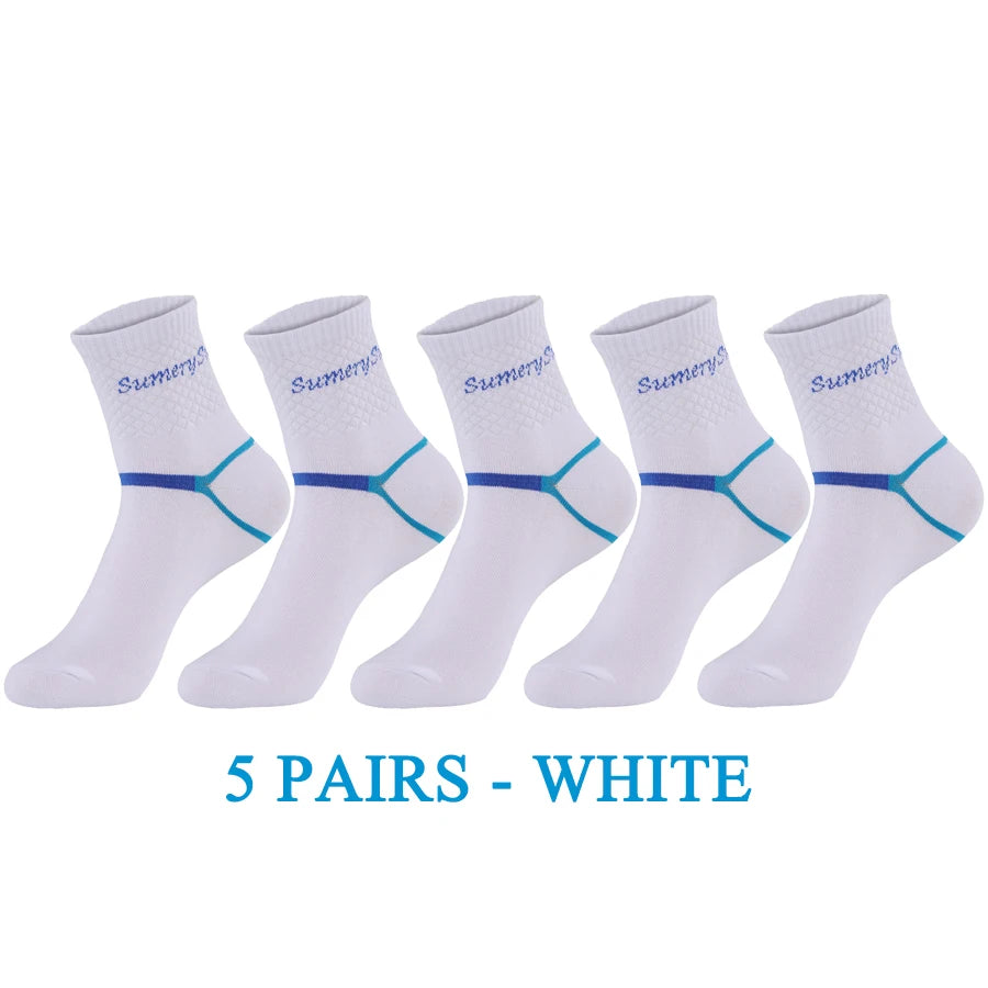 5 Paar Herren-Sportsocken aus Baumwolle – Lange Sportsocken zum Laufen und Wandern
