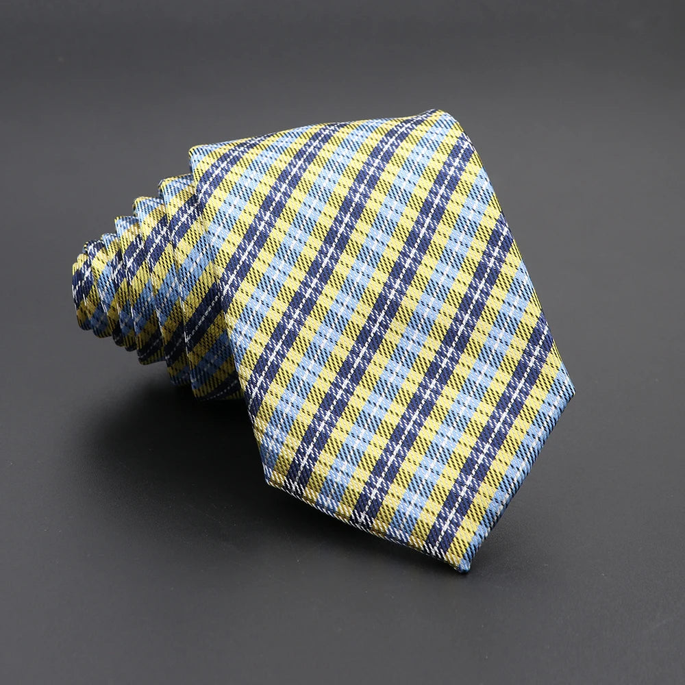 Classic Plaid Jacquard Woven Tie Formal Accessories