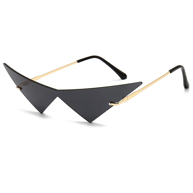 Damen-Sonnenbrille im Oversize-Design mit UV400-Schutz und randlosem Cat-Eye-Design 