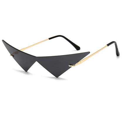 Damen-Sonnenbrille im Oversize-Design mit UV400-Schutz und randlosem Cat-Eye-Design 