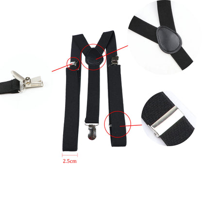 Adjustable Elastic Leather Suspenders for Wedding Attire