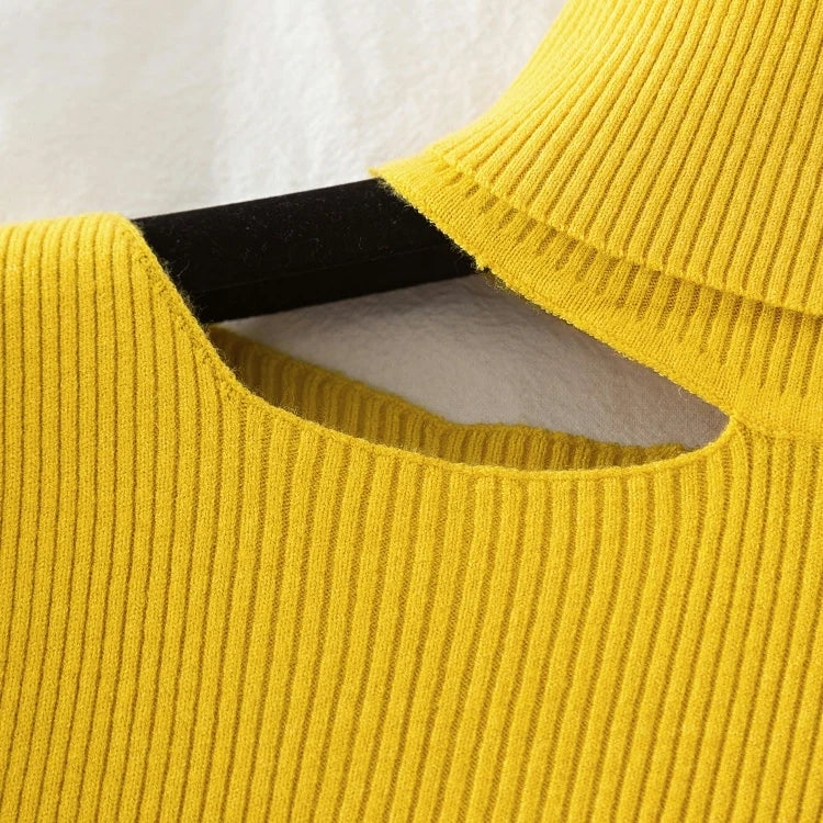 Lace Ruffle Turtleneck Sweater for Women's