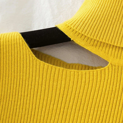 Lace Ruffle Turtleneck Sweater for Women's