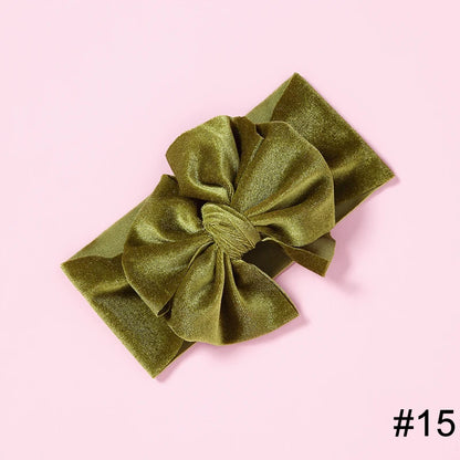 Baby Girls Velvet Headband Big Bow Hair Band Soft Ribbon