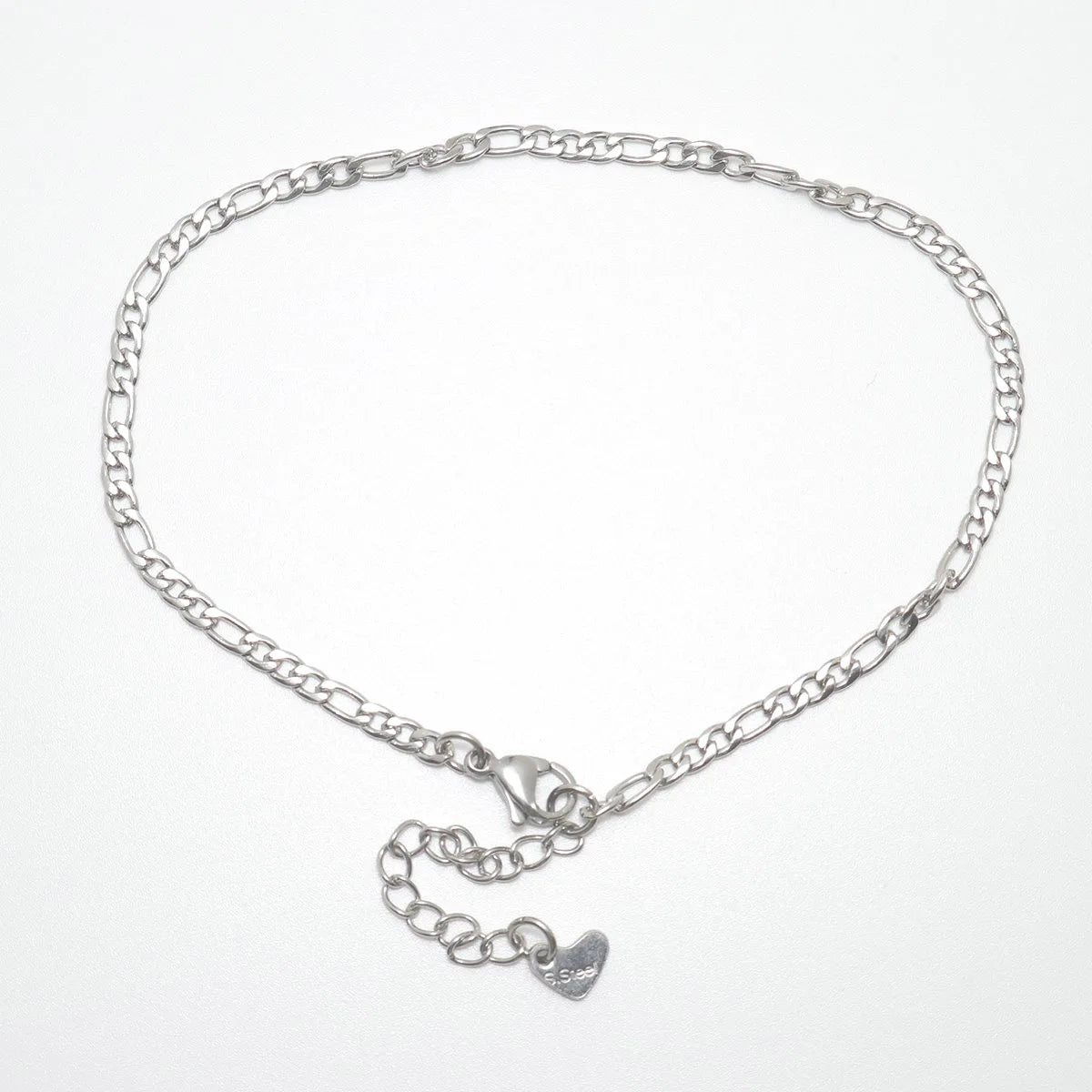 anklet silver, chain anklet, chain silver, heart chain, silver chain anklet, heart anklet, silver heart