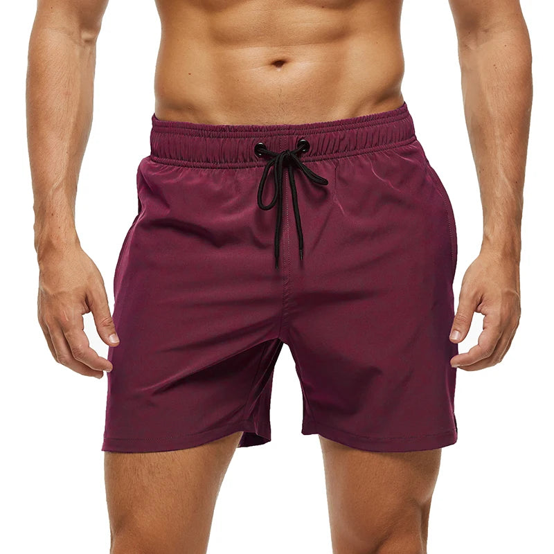 Quick Dry Stretch Swim Trunks with Zipper Pockets