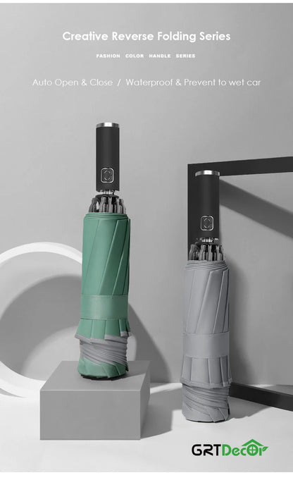 Reflektierendes, winddichtes 10-Rippen-Regenschirmset mit Streifen