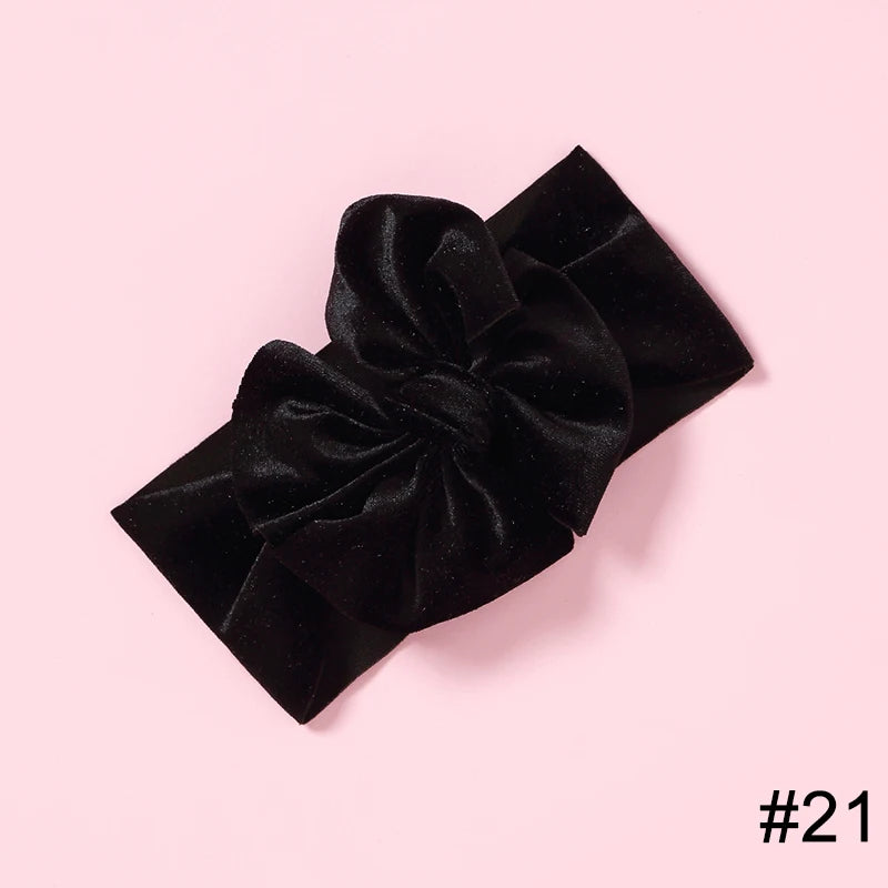 Baby Girls Velvet Headband Big Bow Hair Band Soft Ribbon