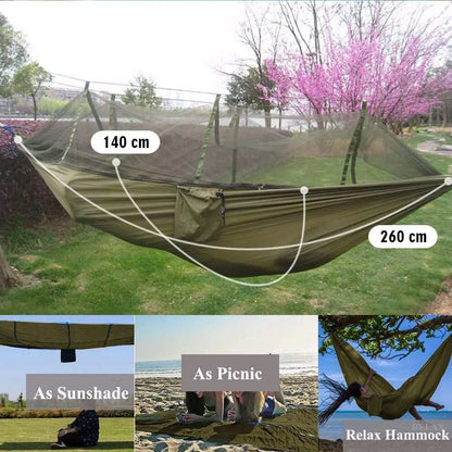 Portable 2-Person Hammock with Mosquito Net