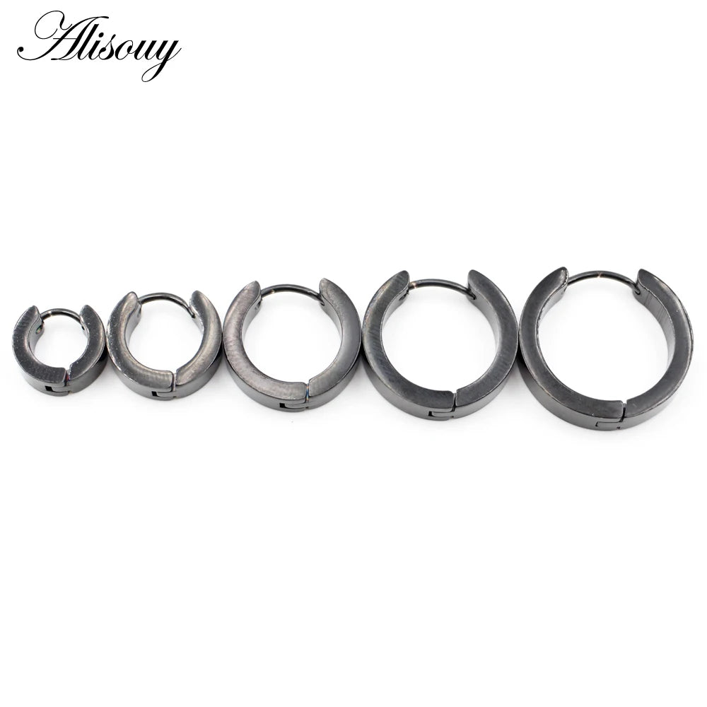 Punk Stainless Steel Hoop Earrings for Men & Women -  Anti-Allergic Gothic