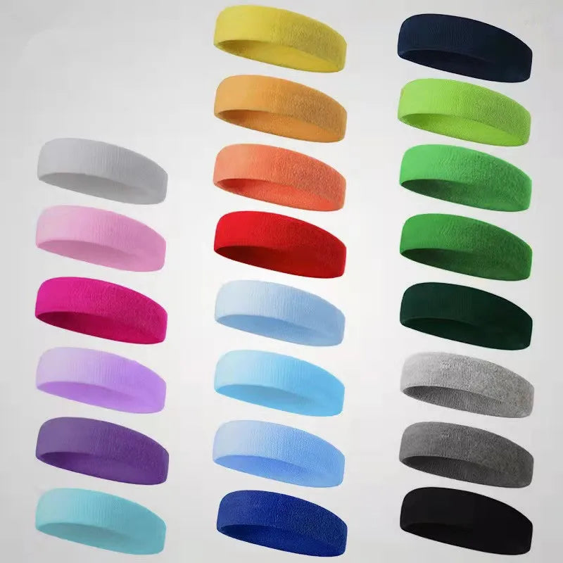 Pure Color Sweat-Absorbent Sports Headband for Fitness