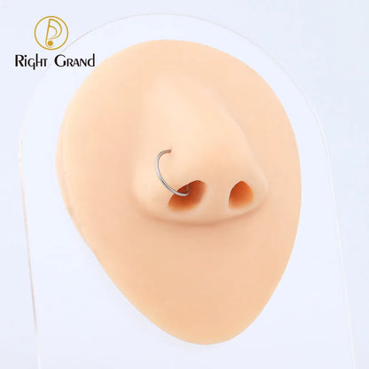 5PCS 20G Titanium Open D Shape Nose Ring Hoop