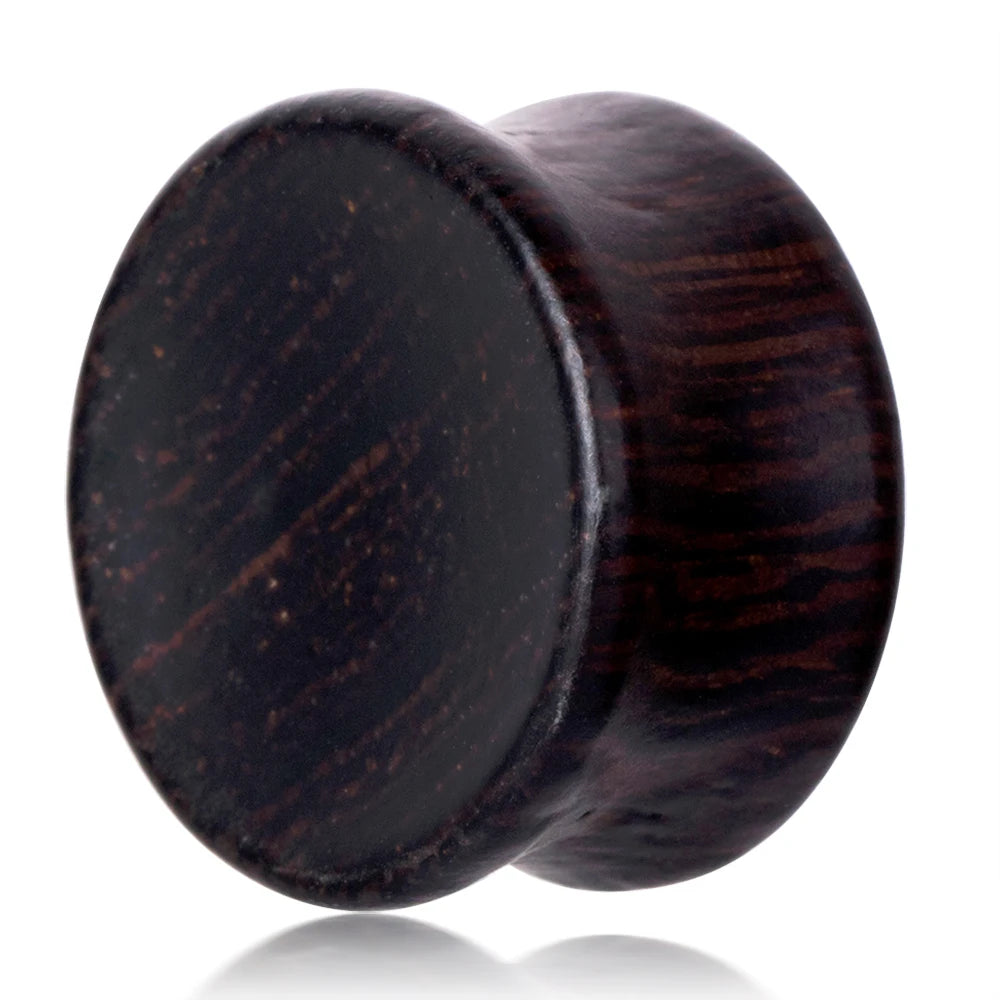 Clous d'oreilles en bois 2 pièces - Marron naturel et noir - 8/10/12 mm