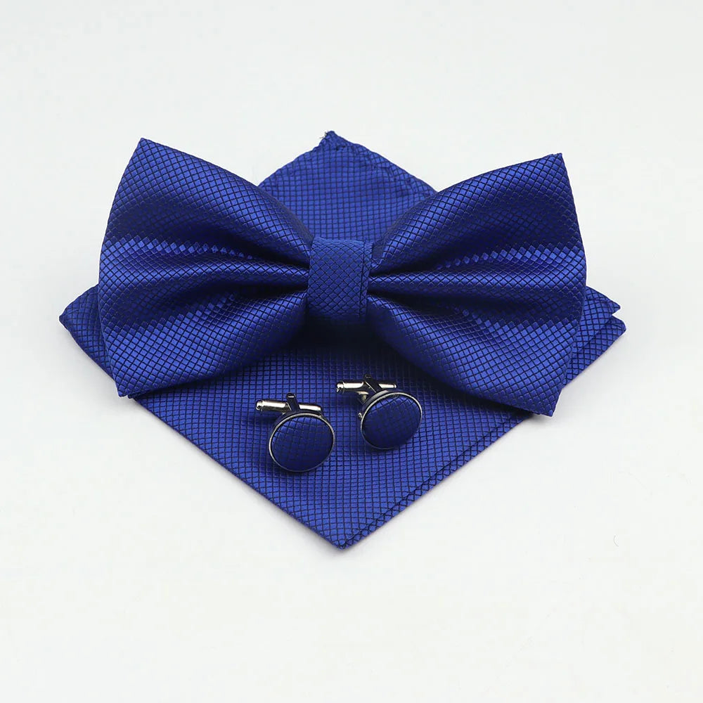 Men's Formal Pocket Square Cufflinks Polyester Bowtie