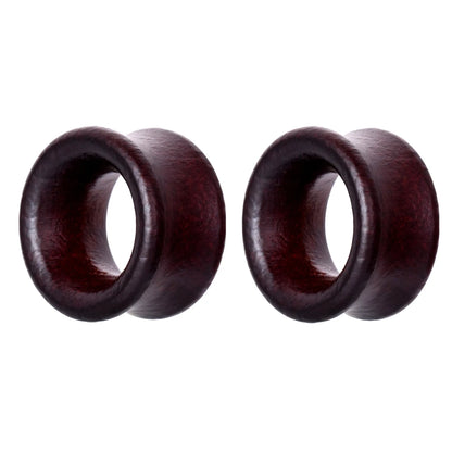 Clous d'oreilles en bois 2 pièces - Marron naturel et noir - 8/10/12 mm
