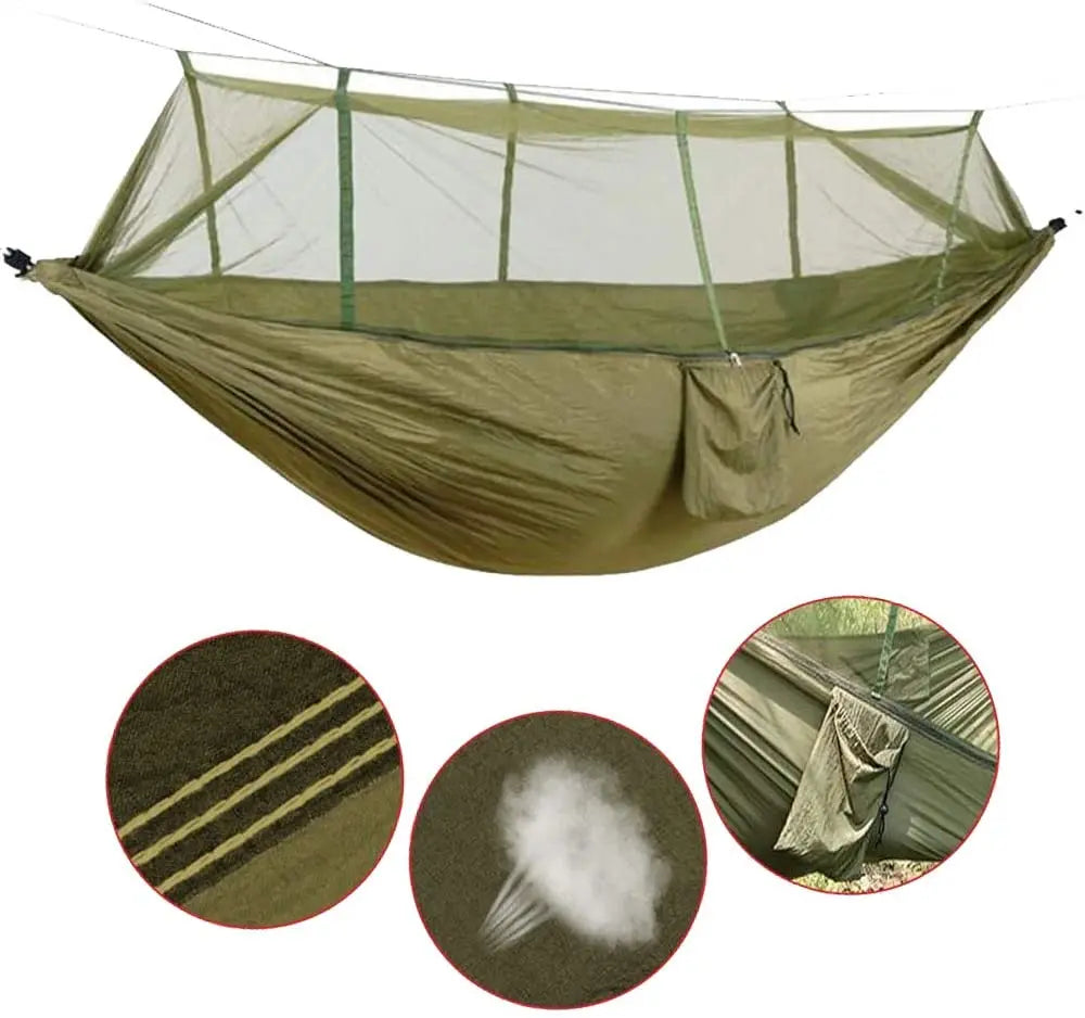 Portable 2-Person Hammock with Mosquito Net