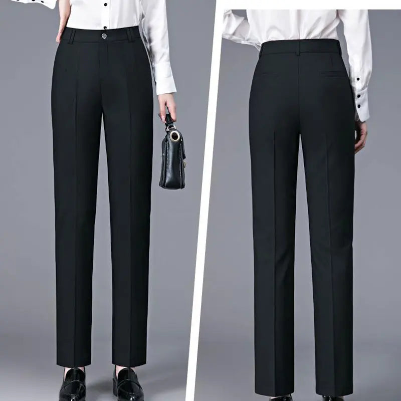 Slim Fit Büro-Anzughose mit hoher Taille und geradem Schnitt