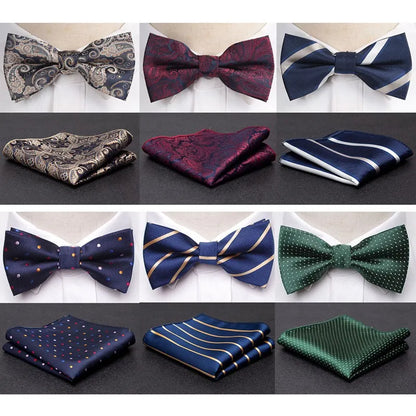 Men's Jacquard Butterfly Bowtie & Cravat Necktie