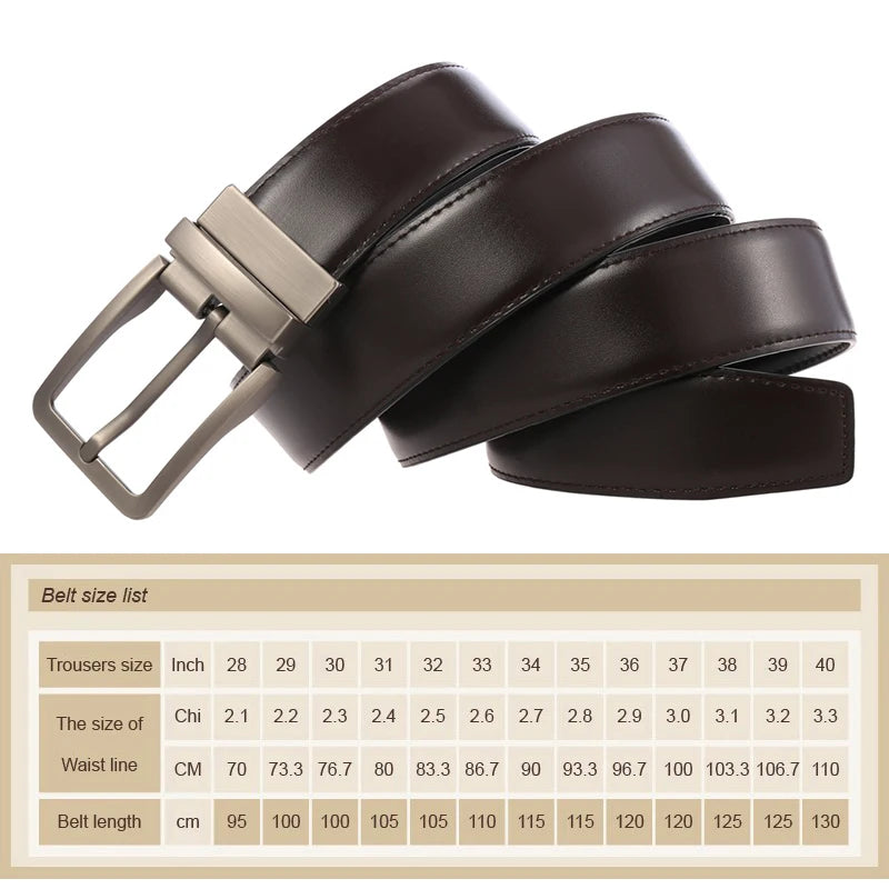 Ceinture réversible en cuir pour hommes pour jeans